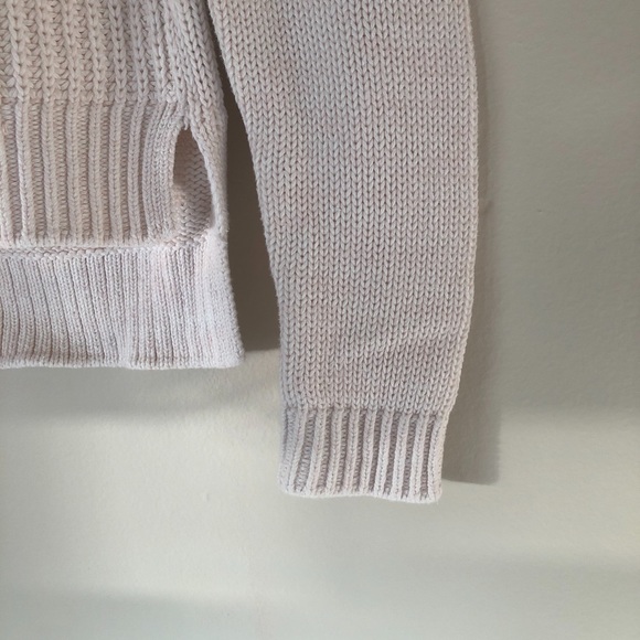 Gap Crewneck Droptail Cotton Sweater Cream/White Small - Picture 3 of 4